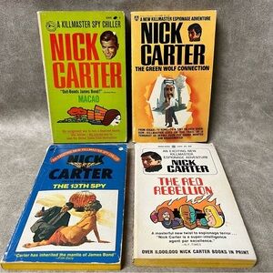 Nick Carter Set of 4 Paperpacks action adventure spy novels 1960's 70’s #2